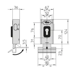 Elektrozámok 12V vertikálny pre krídlovú bránu nad 3m/krídlo Elektrozámok 12V vertikálny pre krídlovú bránu nad 3m/krídlo